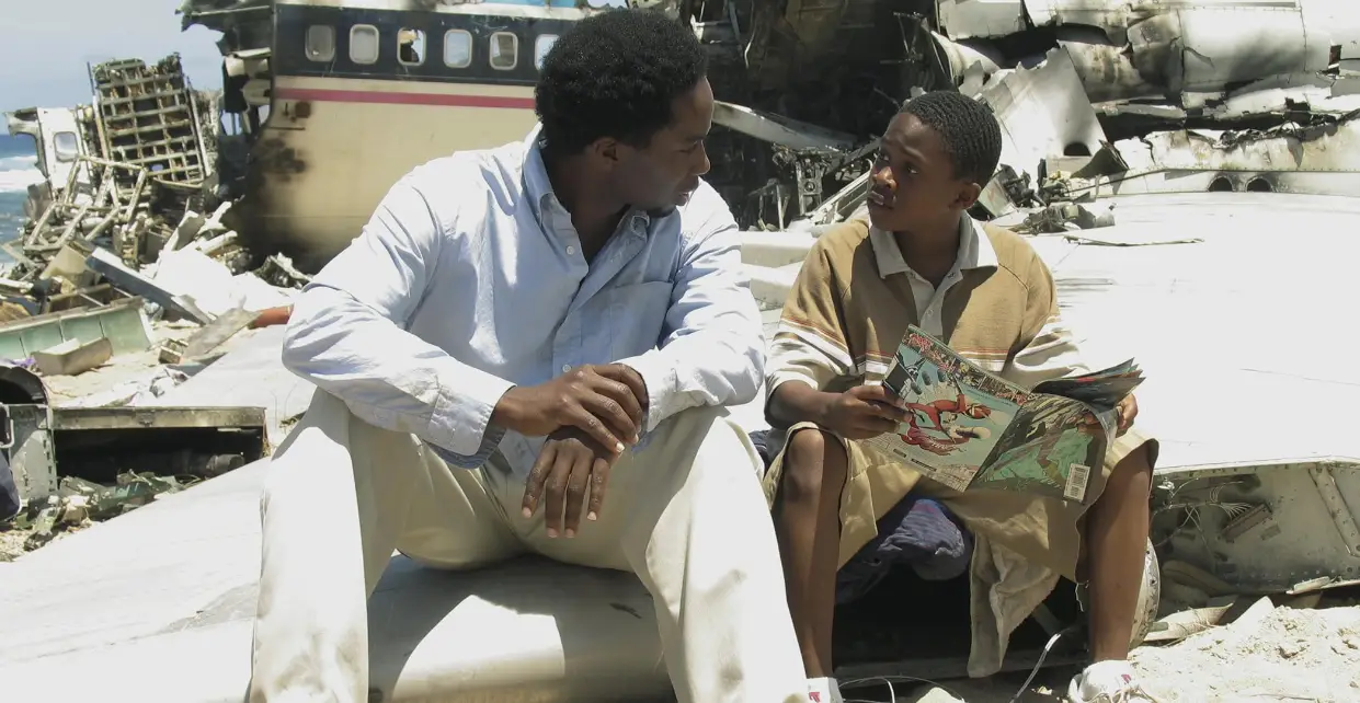 Harold Perrineau and Malcolm David Kelley in Lost (Mario Perez / Disney General Entertainment Con / Getty Images)