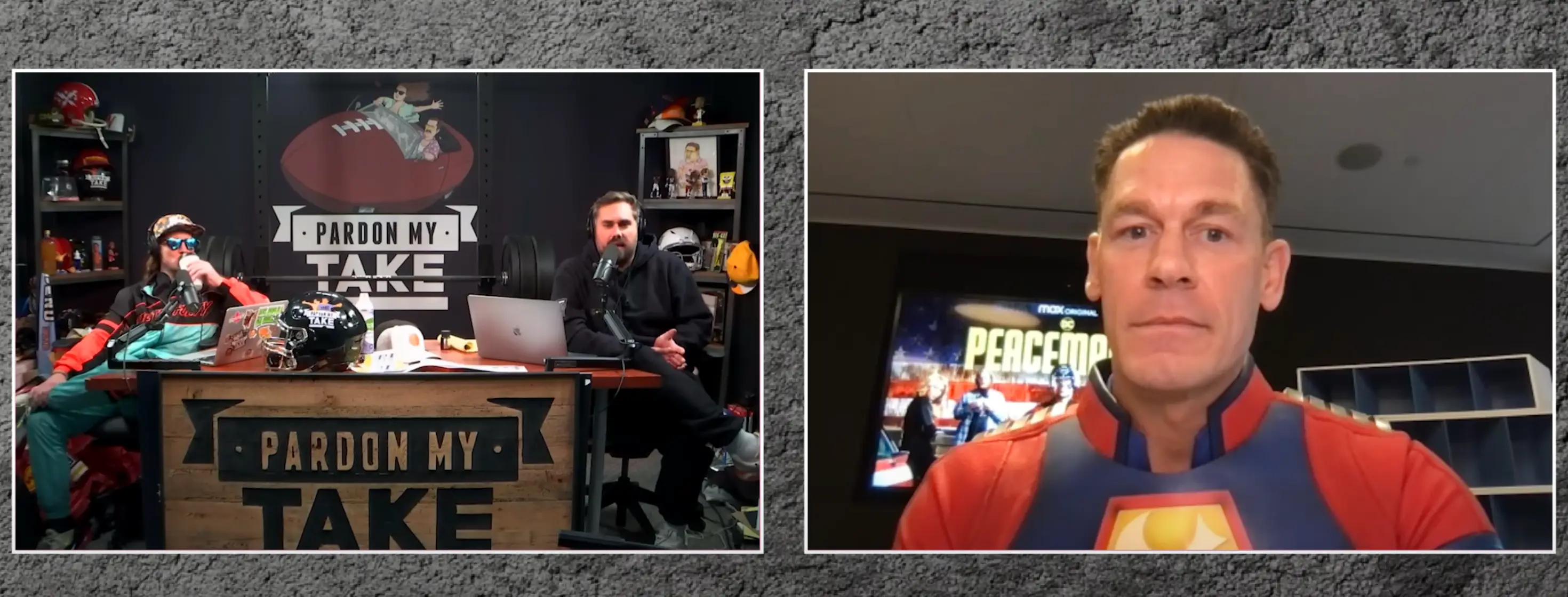 John Cena appeared on the podcast but was asked some quite bizarre questions (Pardon My Take / YouTube)