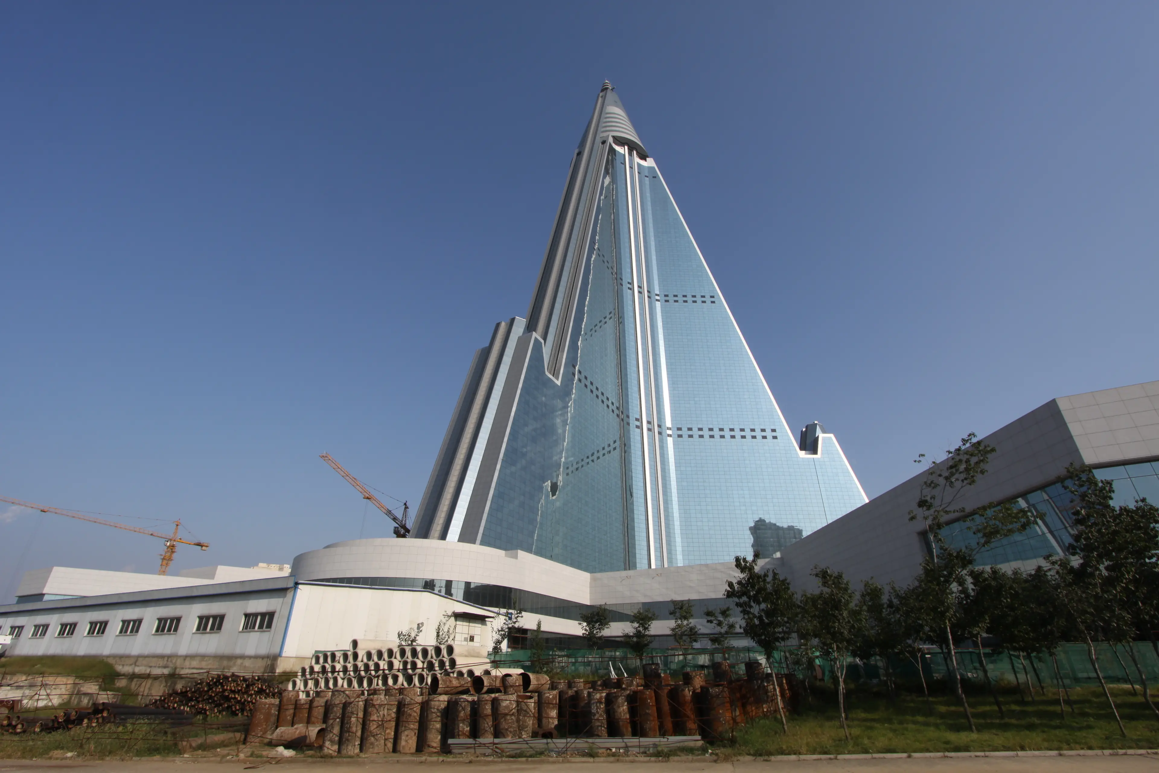 The incomplete Ryugyong hotel has generated a lot of chatter among people outside North Korea (Simon Cockerell)