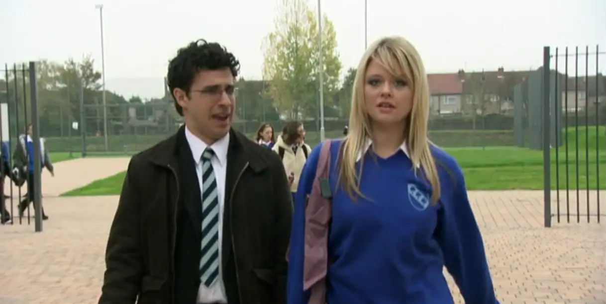 Emily Atack and Simon Bird in The Inbetweeners (Channel 4)