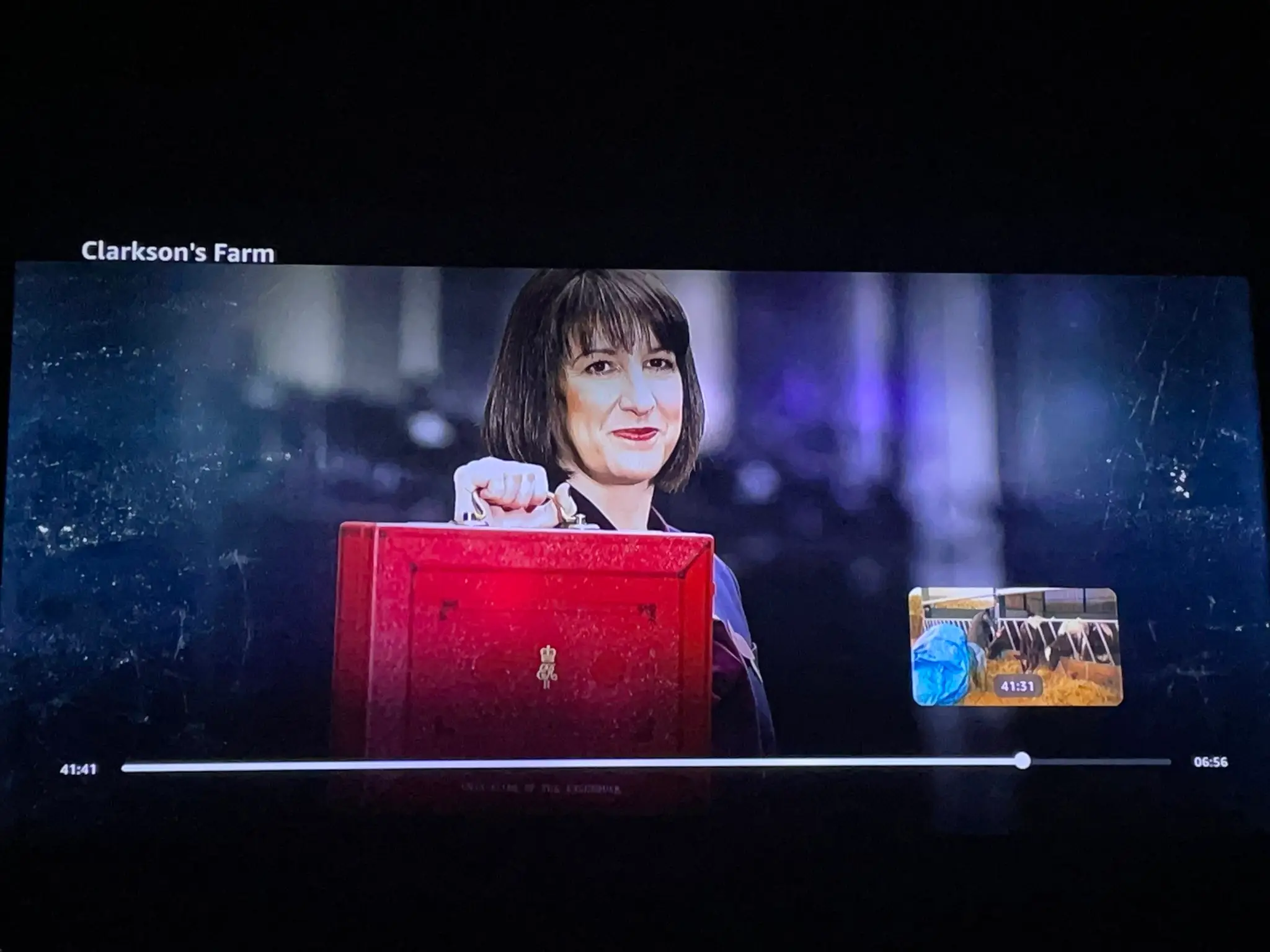An image of Rachel Reeves appears on the screen (X)