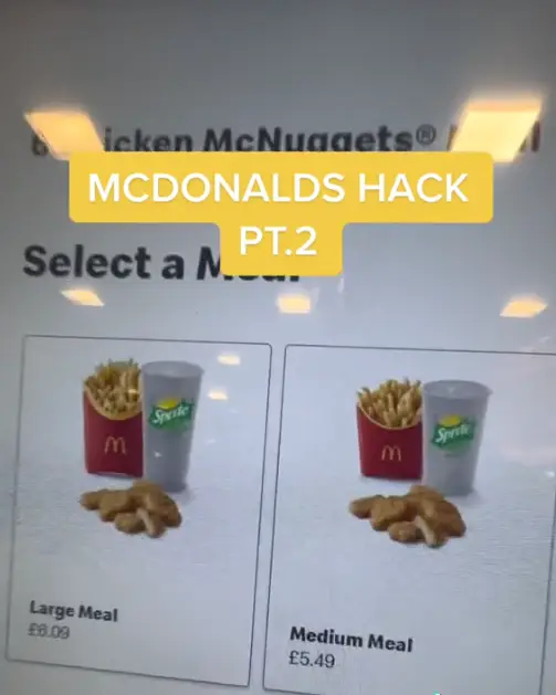 The TikToker ditched the large meal for a Happy Meal.