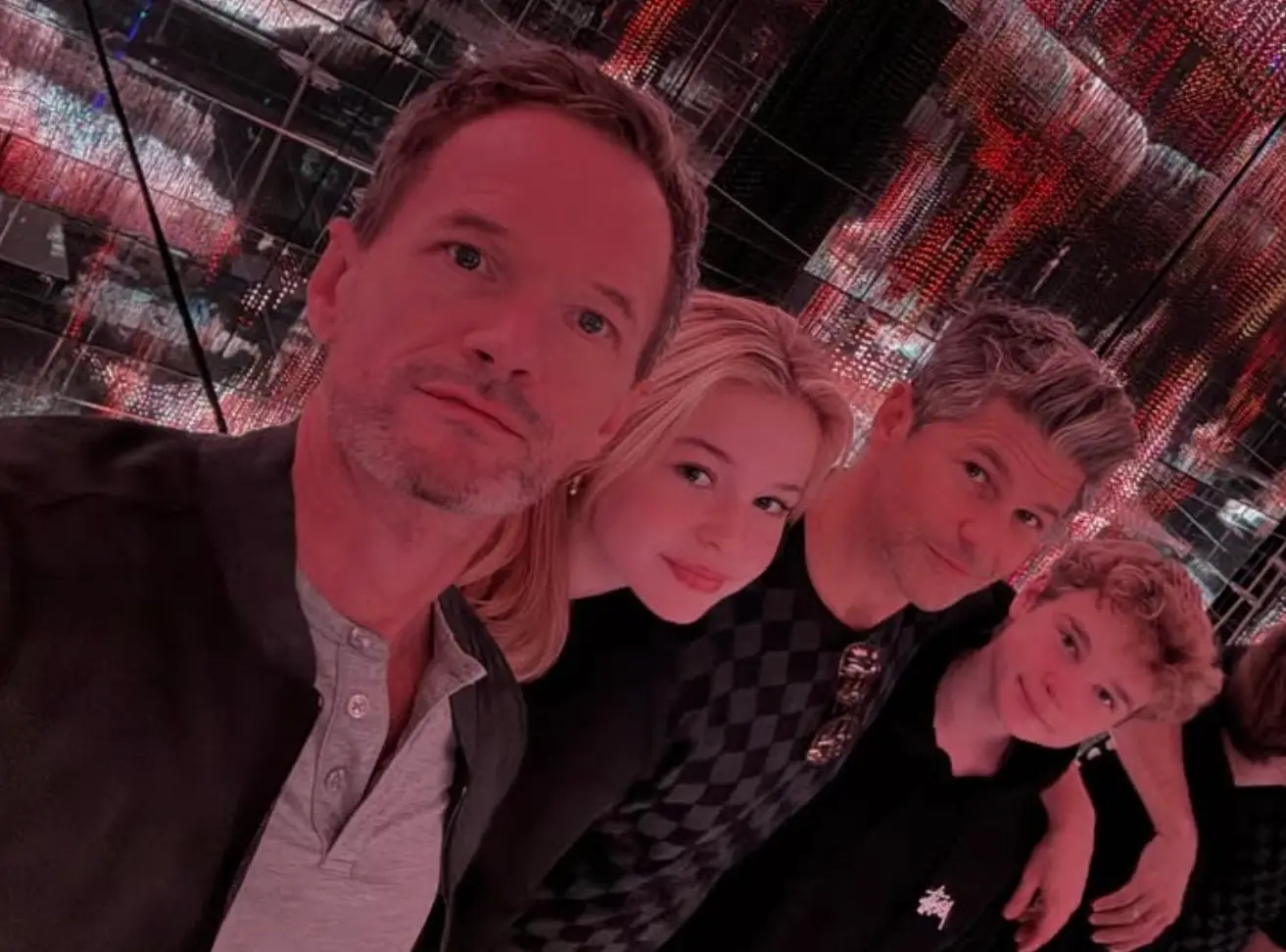 Patrick Harris pictured with Harper, Gideon and his husband David Burtka (Instagram/@nph)