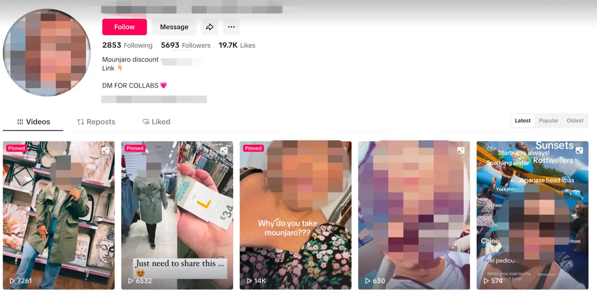 Lots of the creators seem unaware that their content is breaking several advertising rules (TikTok)