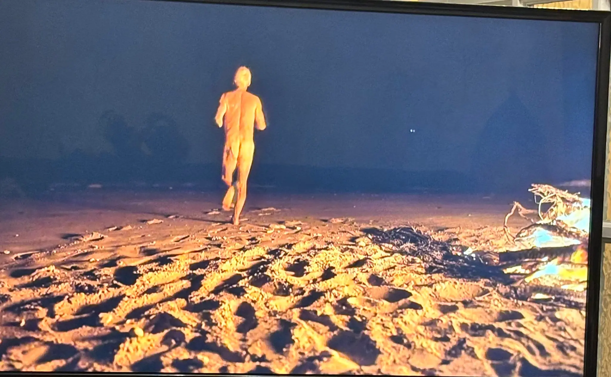 Schofield's now-infamous streaking (Channel 5 via Twitter)