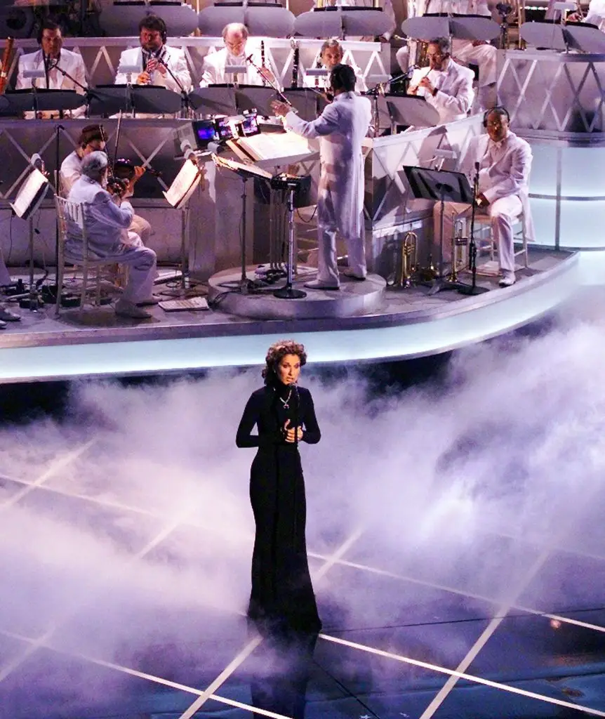 Celine Dion performing at the 1998 Academy Awards (TIMOTHY A. CLARY/Getty Images)