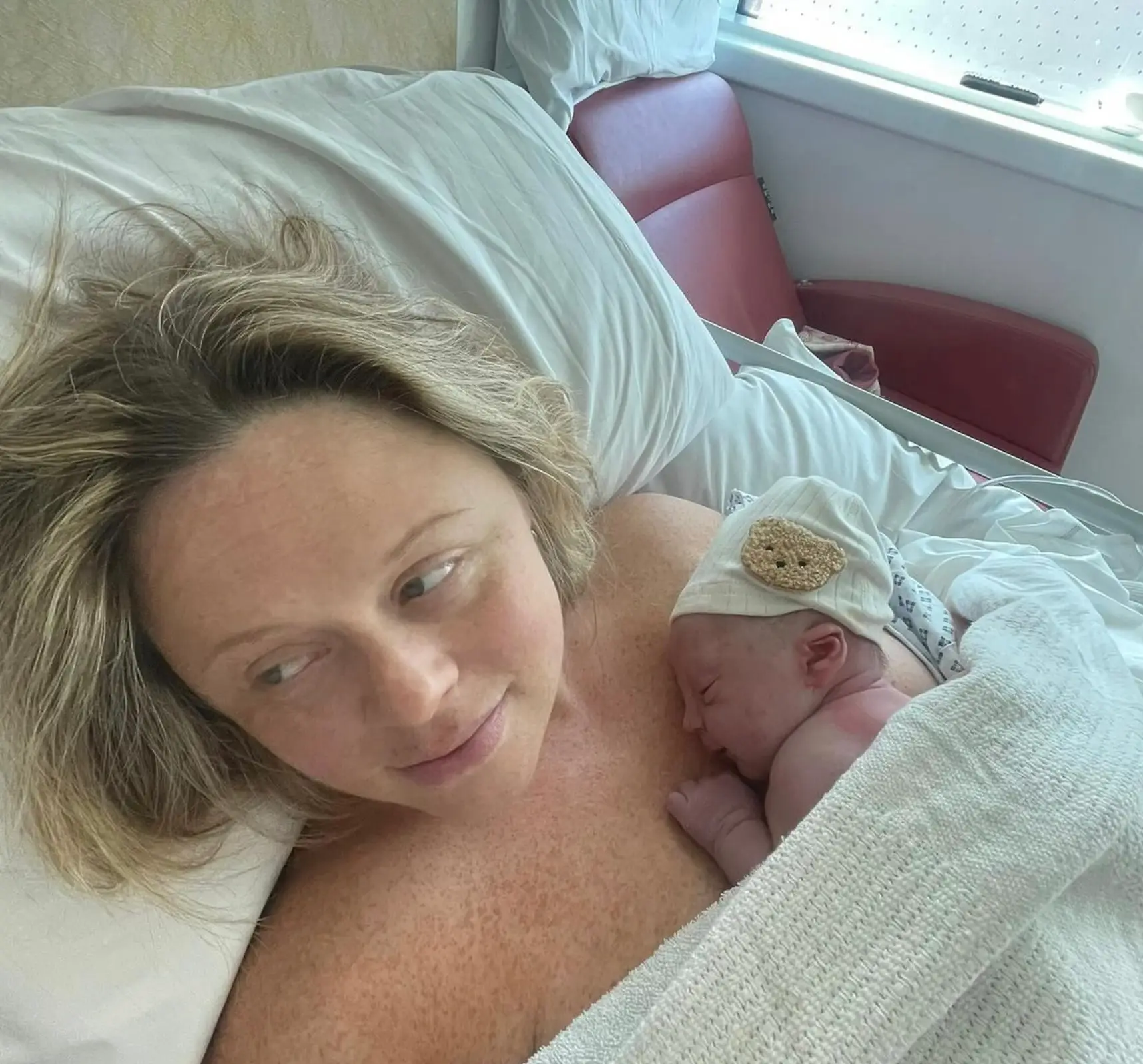 Atack welcomed her first child, Barney, into the world in 2024 (Instagram/@emilyatack)