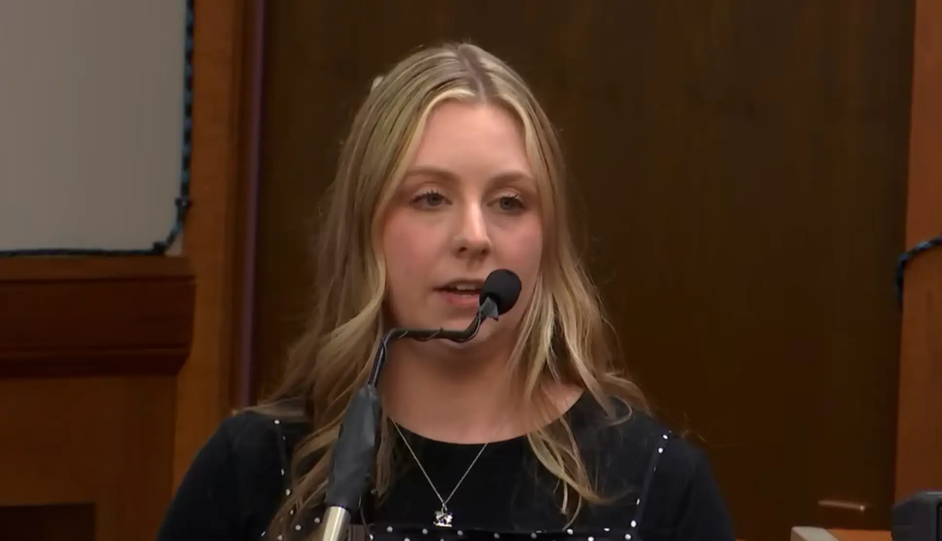Abigail Zwerner testified about the shooting in court, recalling how she 'thought she had died' (Court TV)