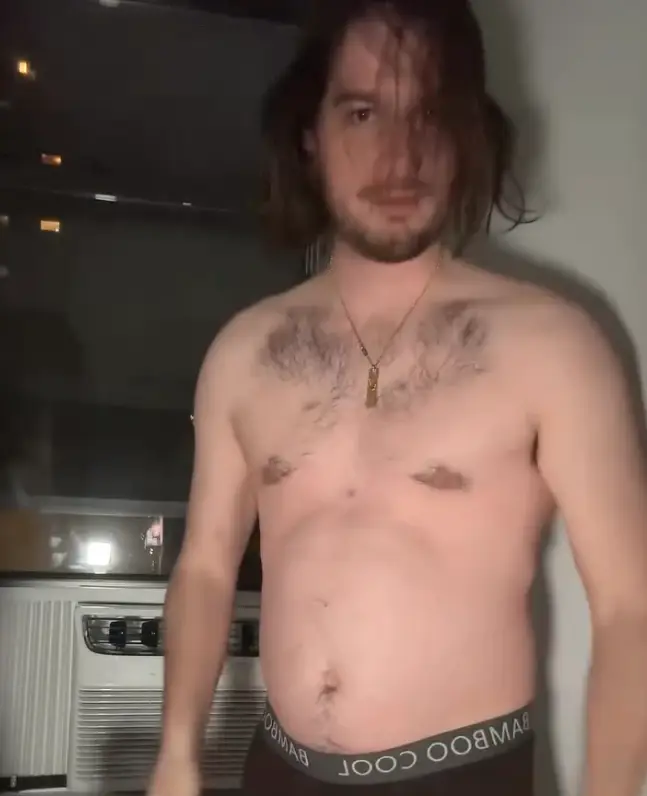 Peter looked like this before he started on the steroids, and said he feels the way he looks now is a lot closer to the image of himself he has in his head (Instagram/@boozebagfitness)