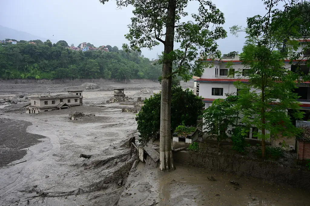 The floods caused destruction (Safal Prakash Shrestha/Anadolu via Getty Images)