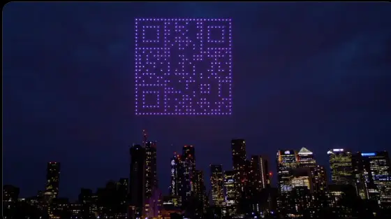 The code appeared above the Thames.