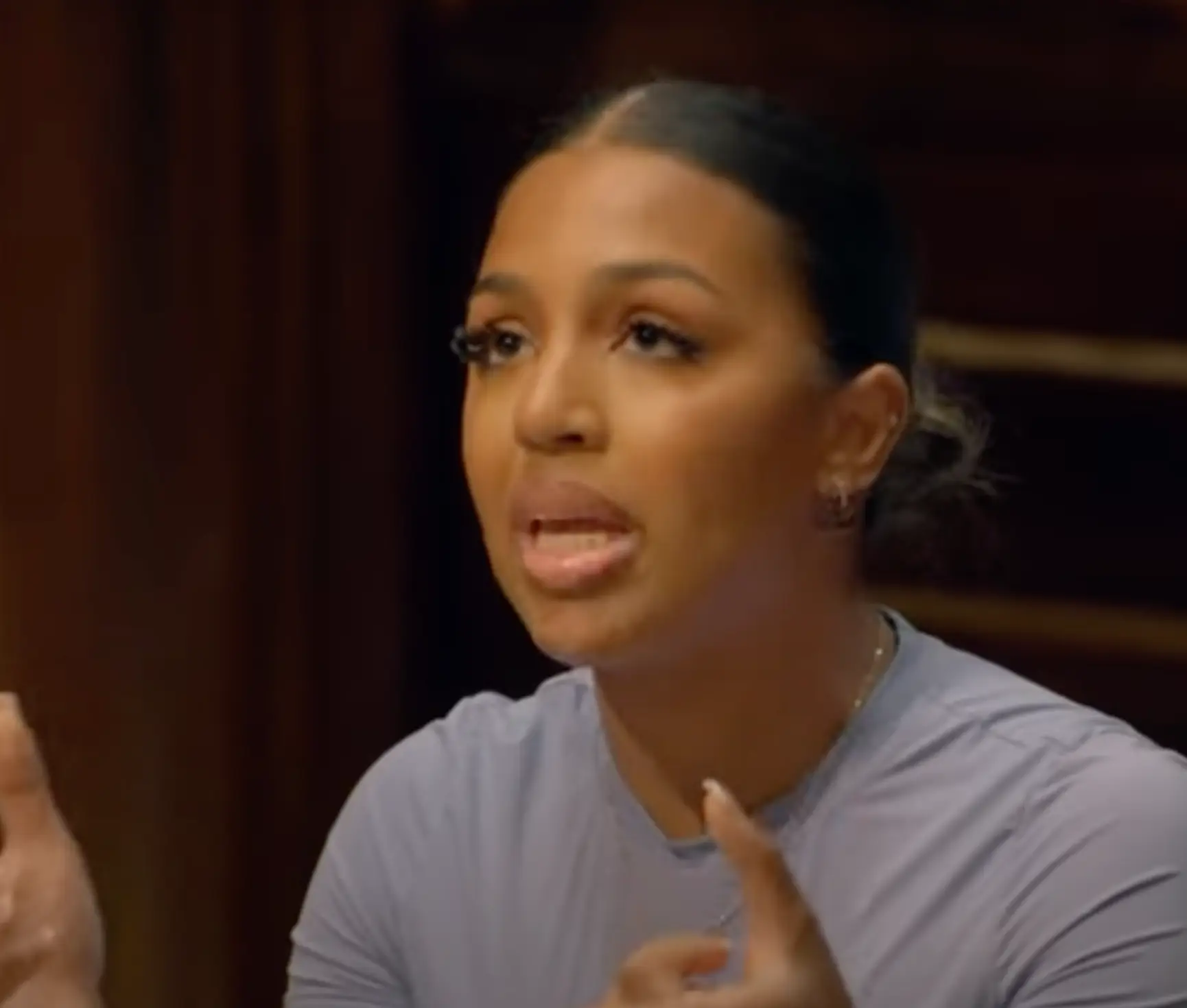 Armani unsuccessfully tried to justify herself at a roundtable (BBC)