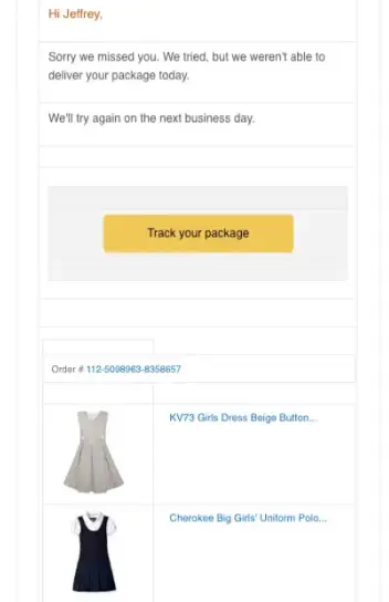 School uniforms were also included (Amazon)