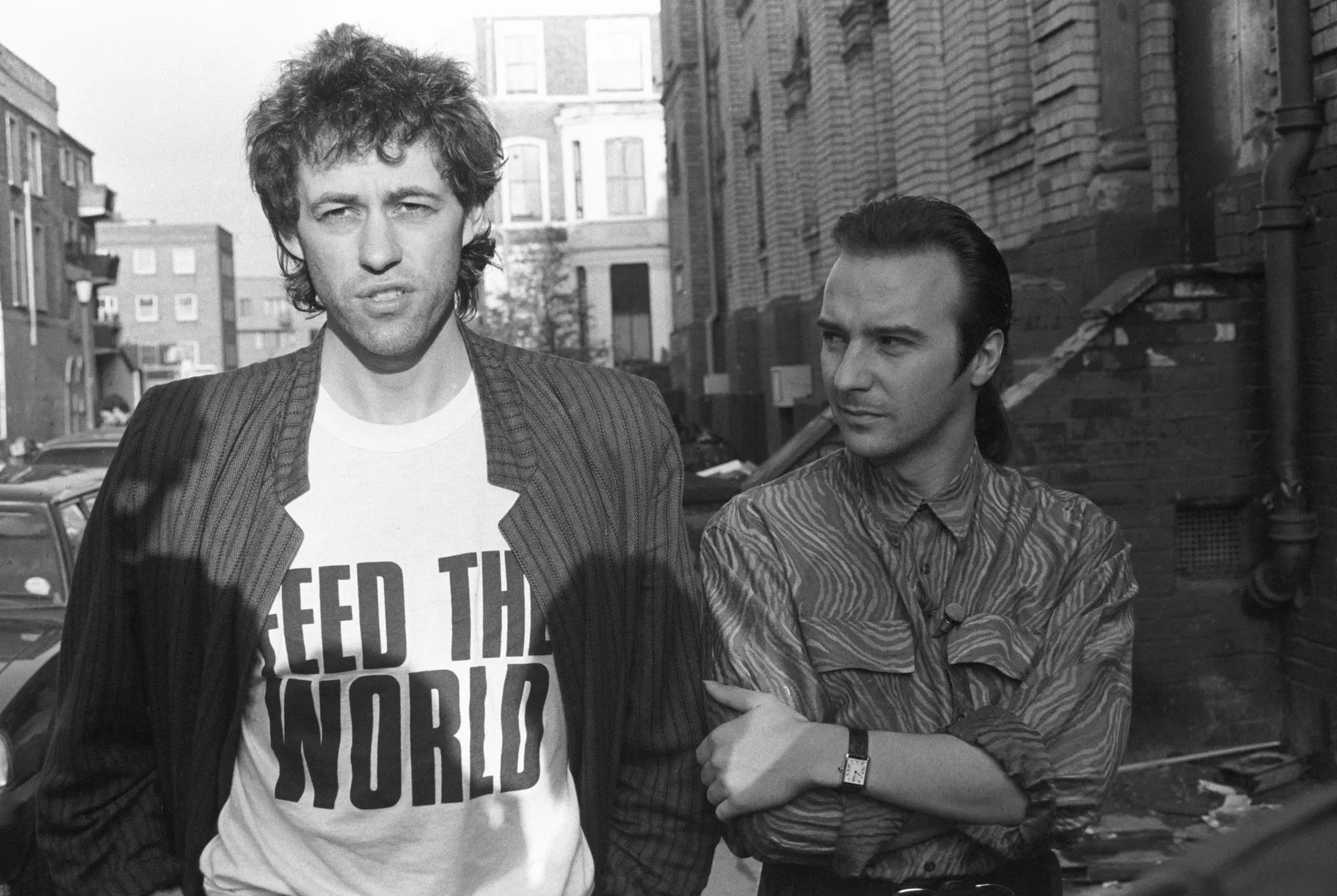 Bob Geldof and Midge Ure in 1984 (Larry Ellis via Getty Images)