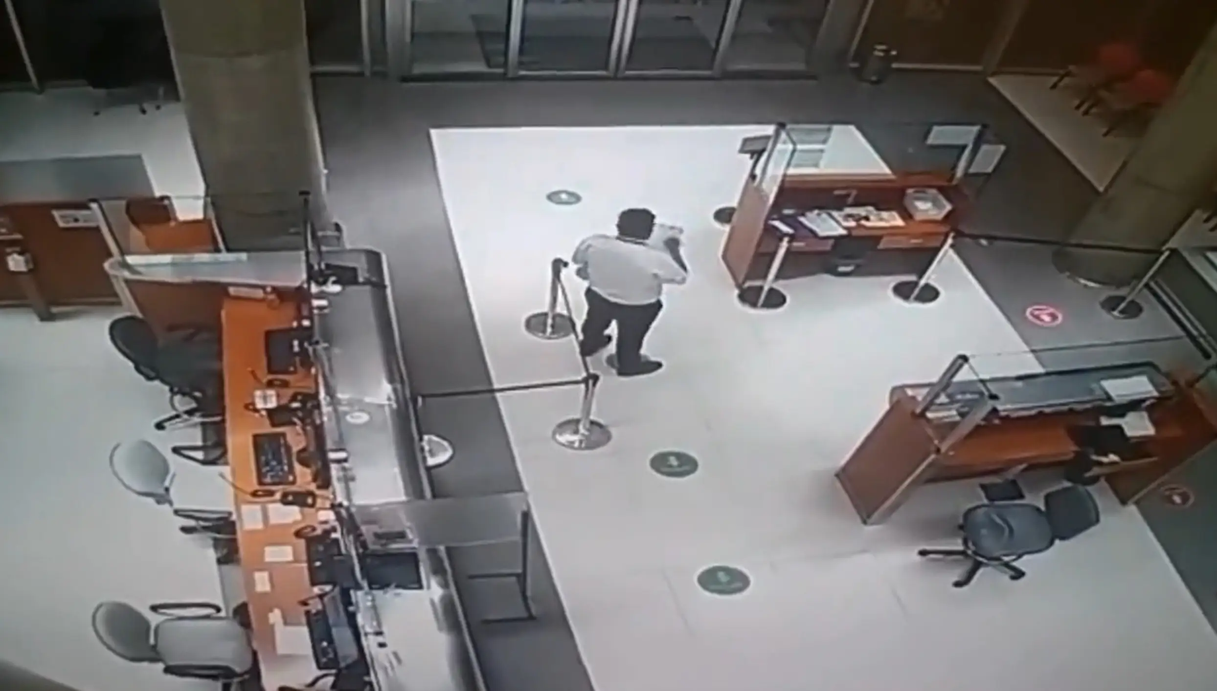 The doors to the hospital were broken.