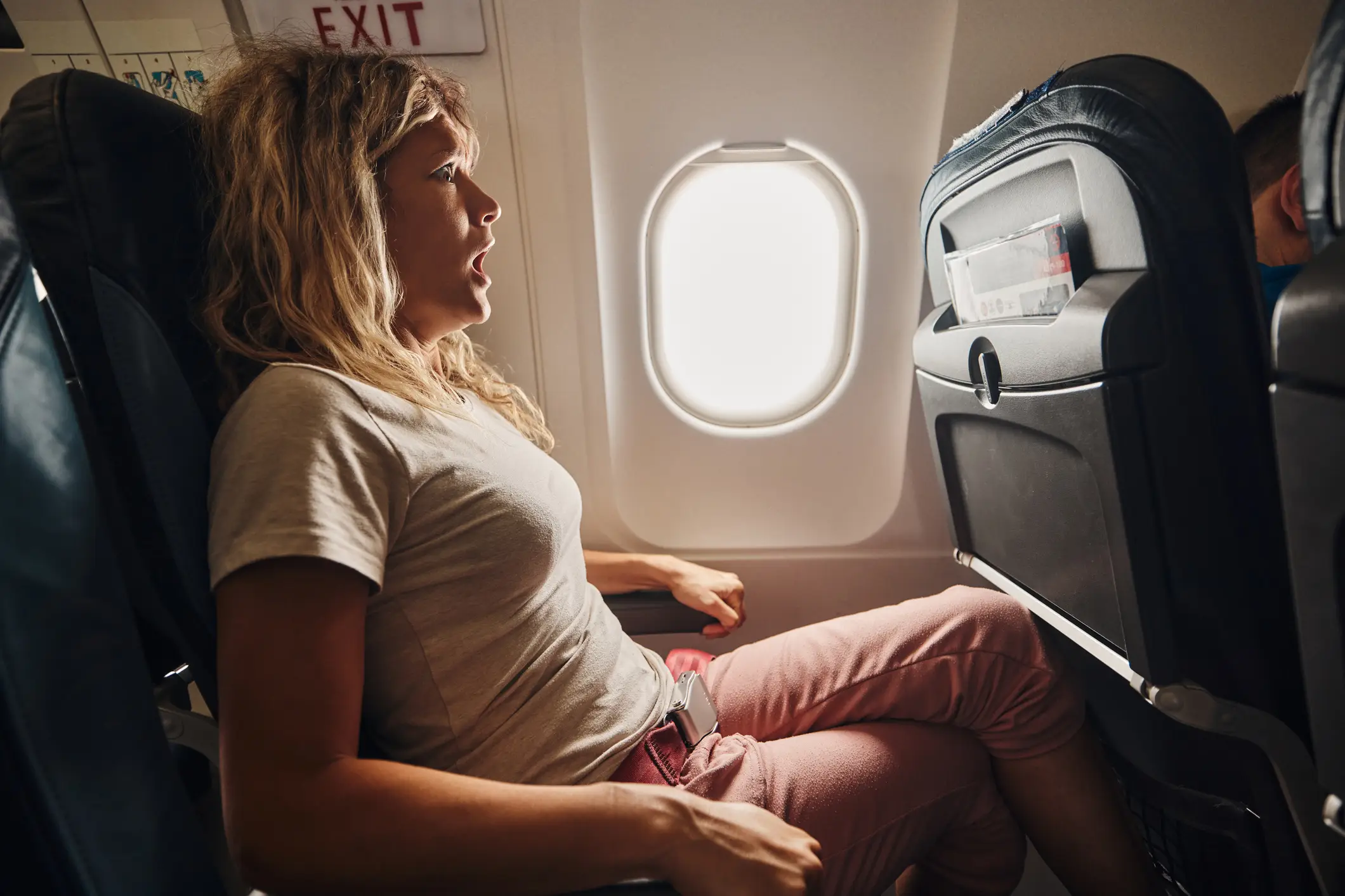 A woman who tried 'rawdogging' a flight for the first time didn't find it to be a pleasant experience. (Getty Stock Photo)