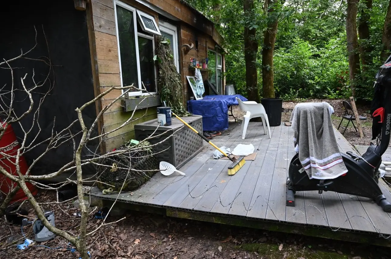 Desborough lived in a cabin in Sticker Woods, near St Austell, Cornwall (PA)