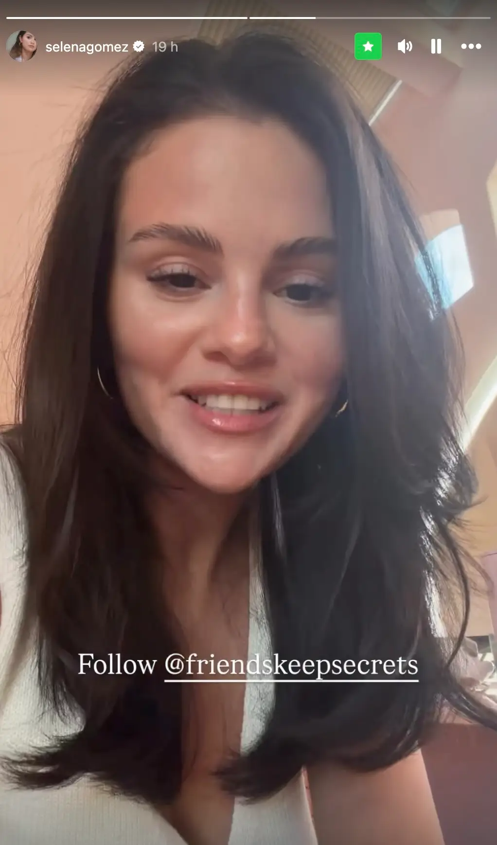 Gomez, 33, shared a short message with fans in the post (Instagram/@selenagomez)