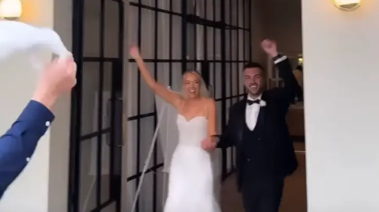 The happy couple sealed the deal over the weekend. (Instagram/LeahWashy)