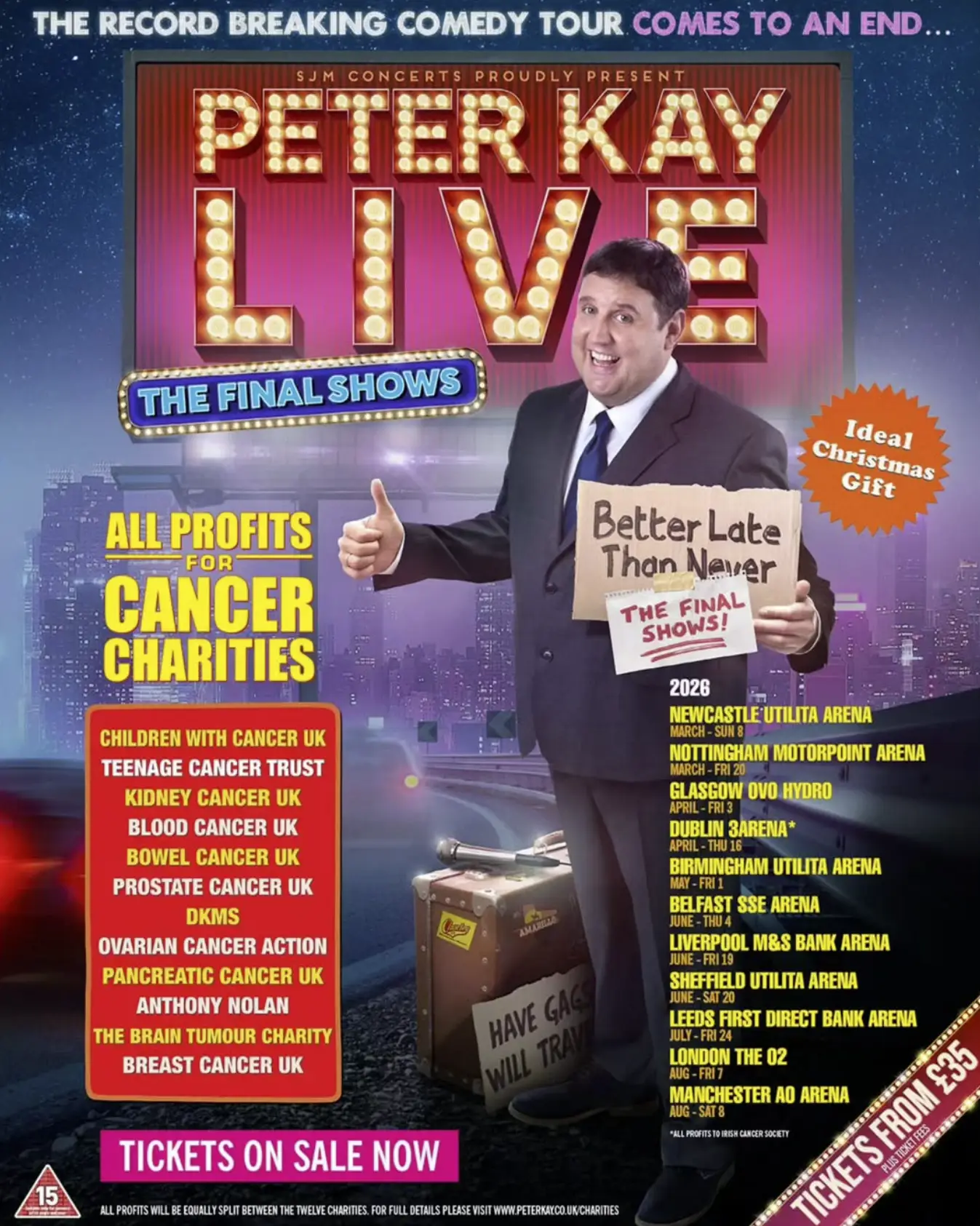 Peter Kay is doing a good deed with his new dates (Instagram/@peterkay_co_uk)