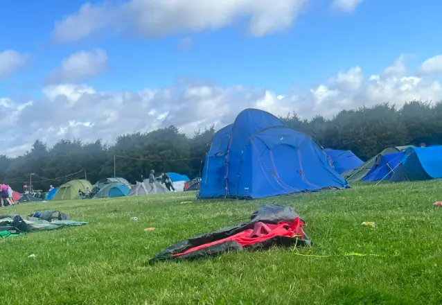 The storm has been causing havoc at Leeds Festival. (PA/X/@decomcfc)