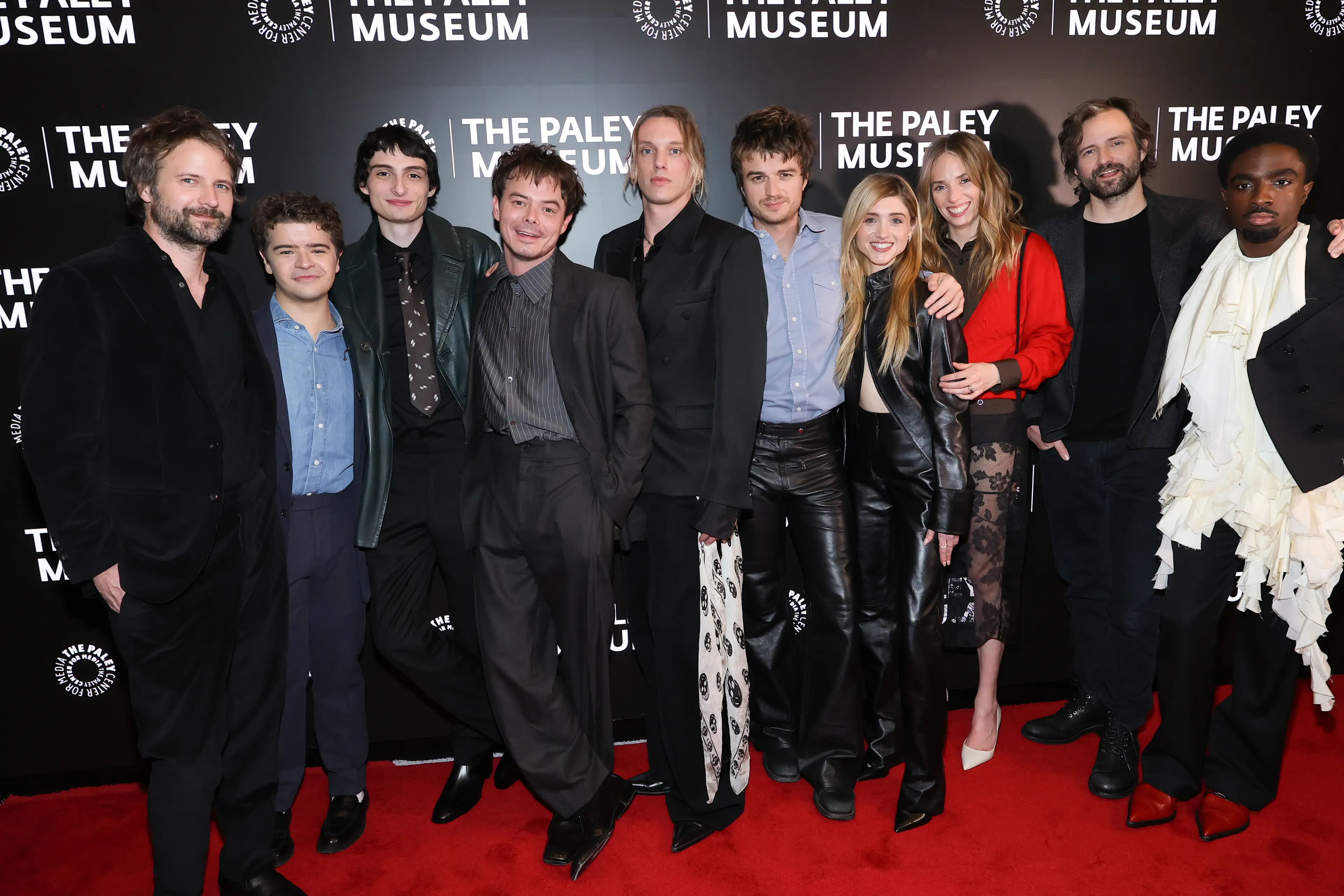 The Stranger Things cast and the Duffer brothers (Mike Coppola/Getty Images)