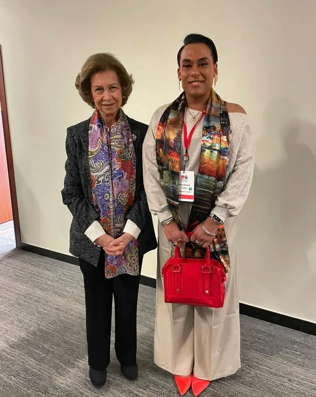 Kitana with Queen Sofia of Spain as she travels Europe doing vital work. (Patrick Kitana Ettenes)