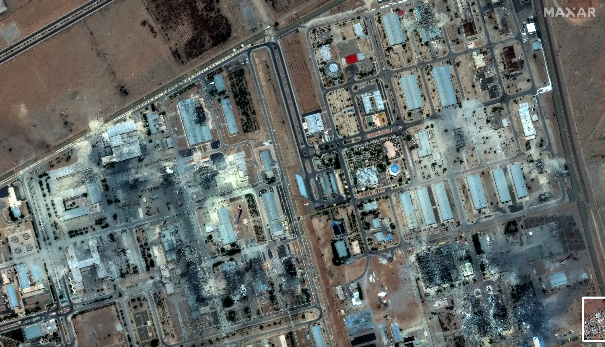 Isfahan looks completely destroyed following Trump's orders (Maxar Technologies)