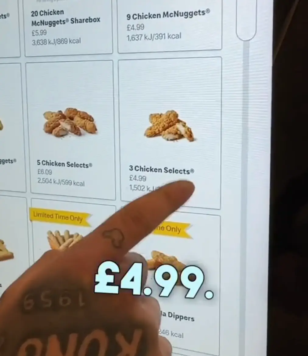 Never pay a fiver for three chicken selects ever again (TikTok/@ozzy_on_a_mission)