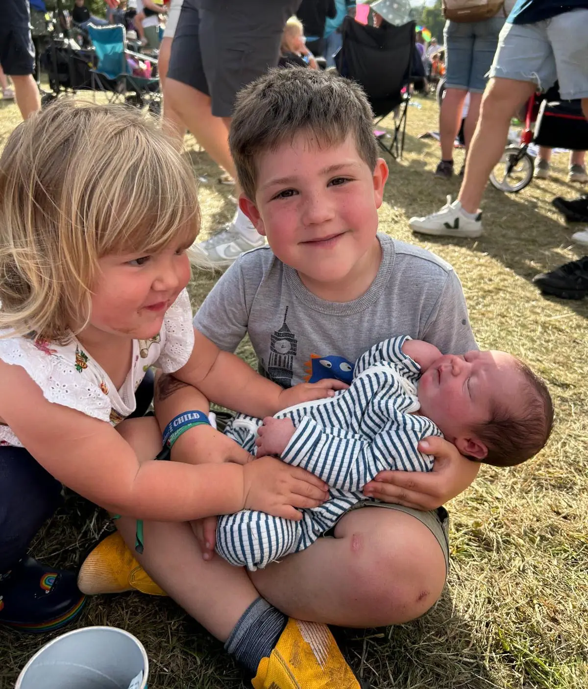 Kate and her family didn't let childbirth get in the way of their festival and returned the next day. (Peter Jolly)