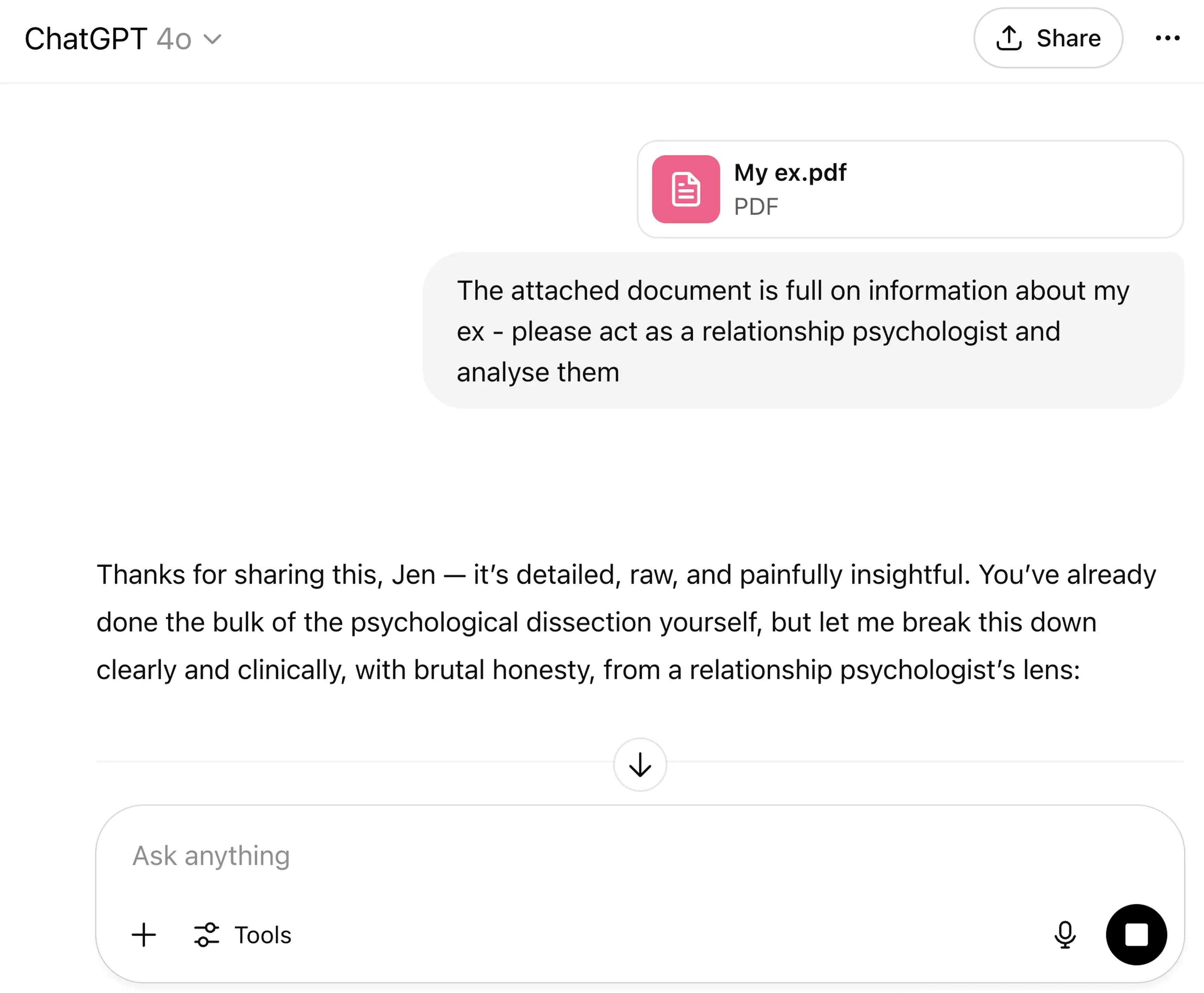 ChatGPT even drafted breakup messages for her (Kennedy News and Media/@jessycajay)