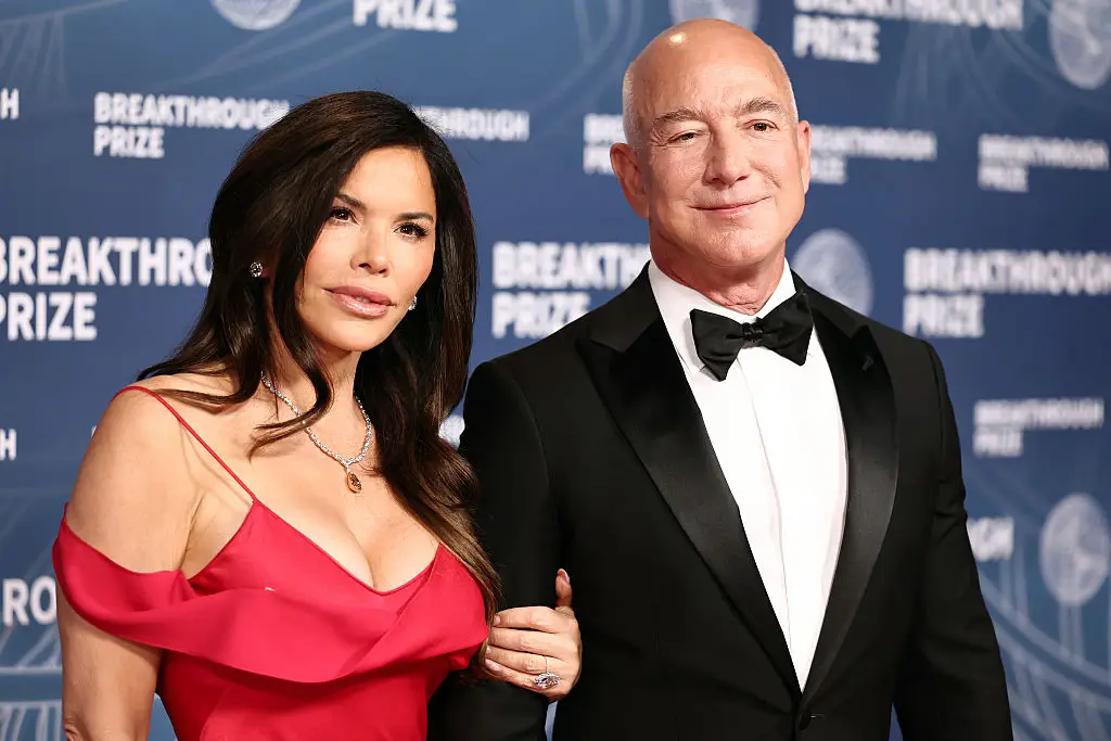 Bezos and his fiance Lauren Sanchez, who went to space last month (Emma McIntyre/WireImage)