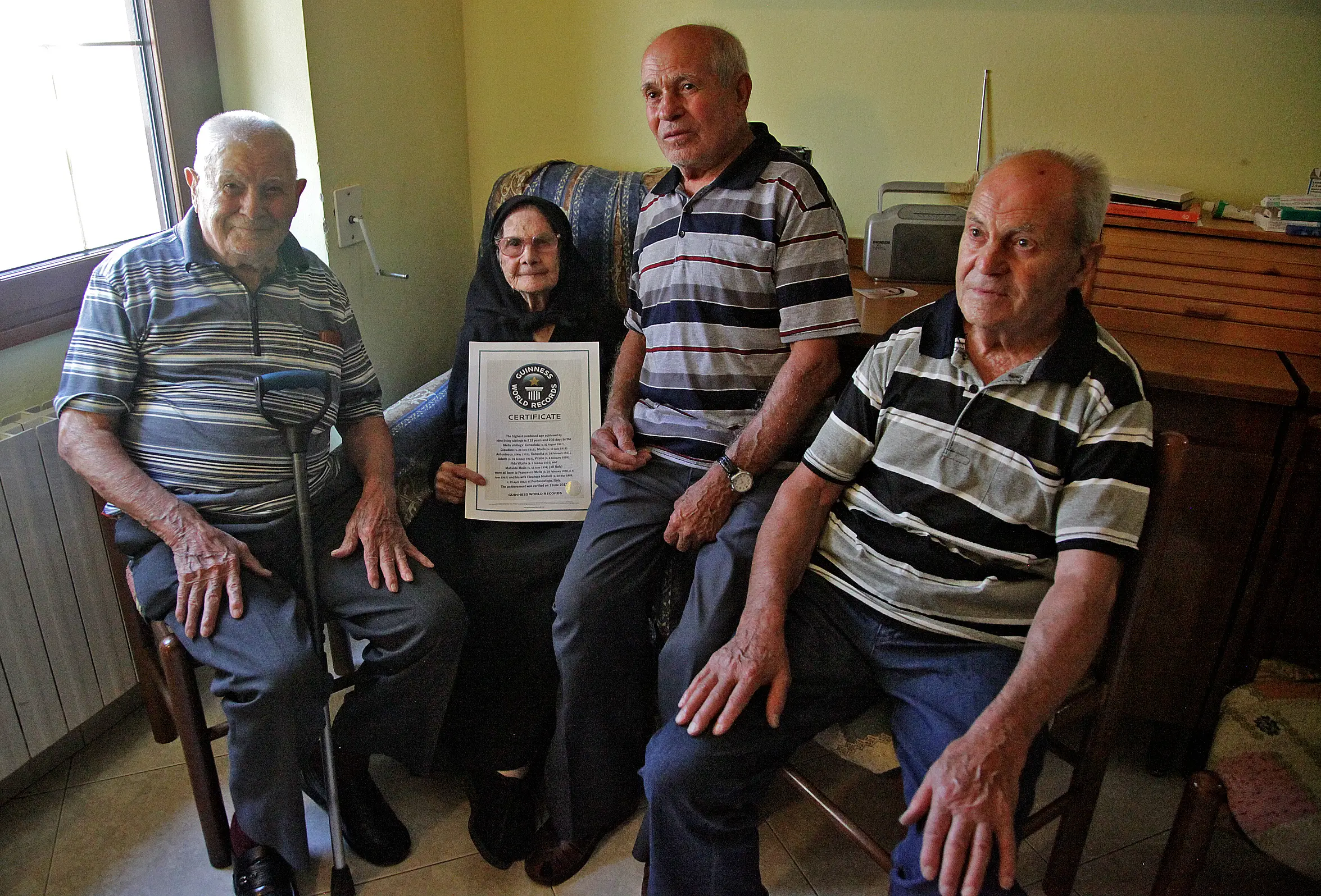 The Melis family received a honour of the oldest living in family (ETTORE LOI/AFP/GettyImages)