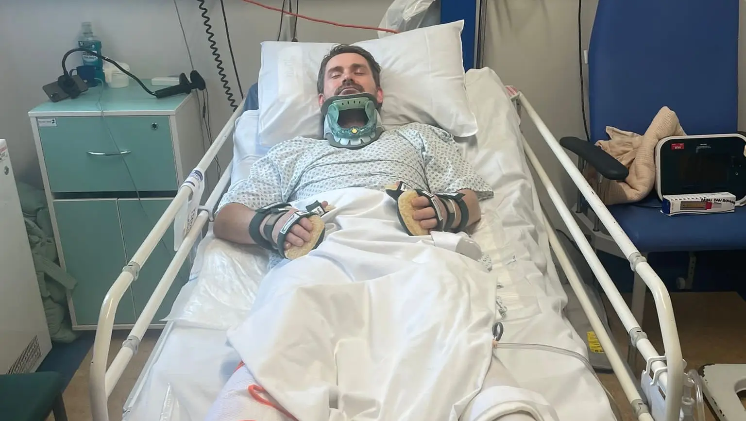 Dan Richards broke his neck cold water swimming in a 'freak accident'.