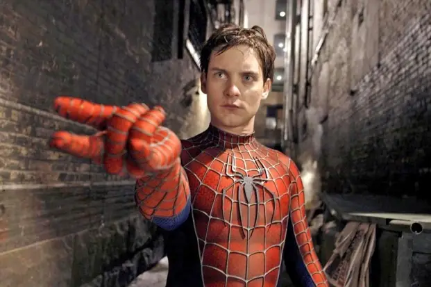 Tobey Maguire as Spider-Man.