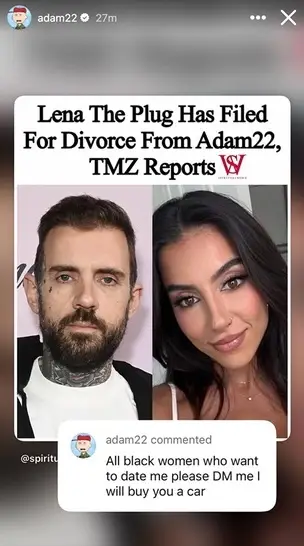Adam celebrated the news (Instagram/@adam22)
