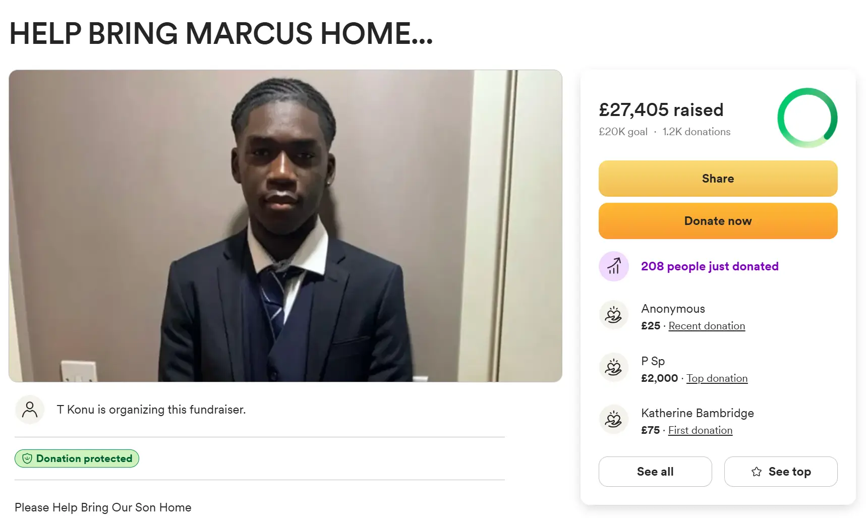 The legitimate GoFundMe has raised plenty of money, though the family warned people about fake pages being set up. (GoFundMe)