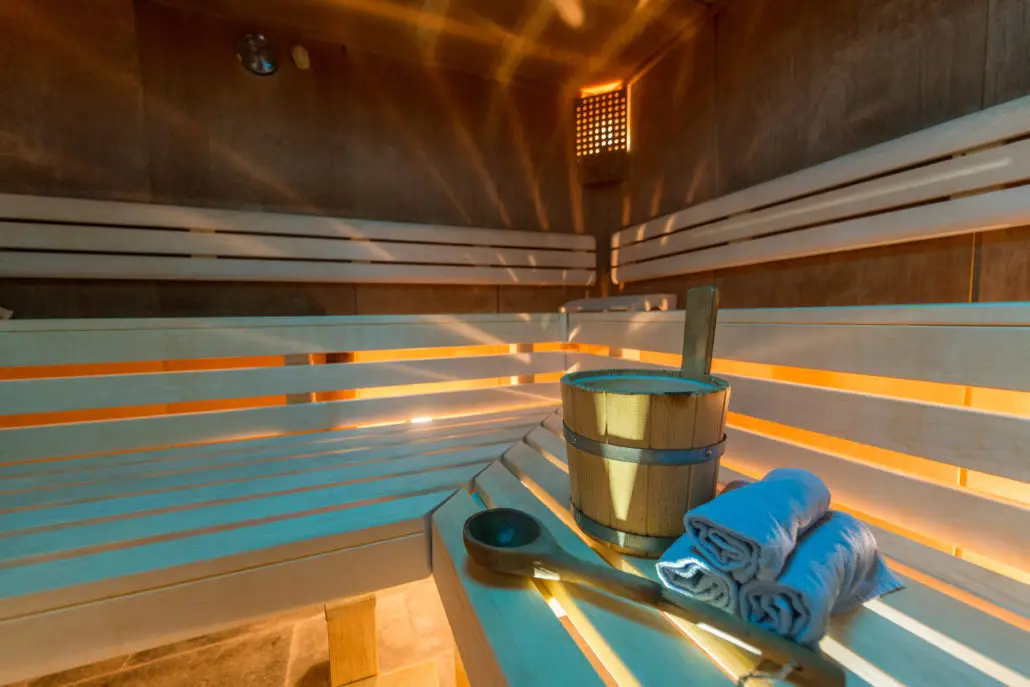 The little blue towels you need to sit on at Hotel Berghof (Hotel Berghof)