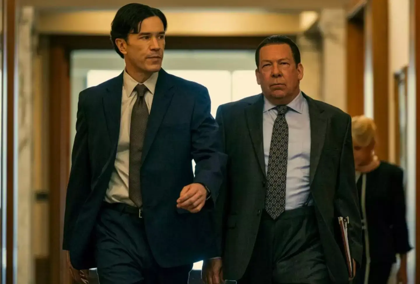 Tom Pelphrey and Bill Camp in A Man in Full. (Netflix)