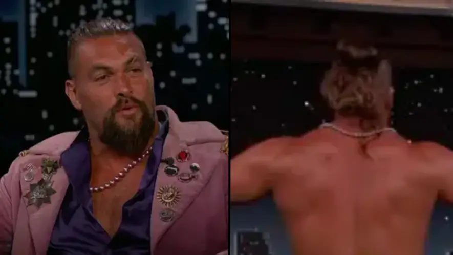 Jason Momoa says he ‘doesn’t like wearing clothes’ anymore as he strips on live TV