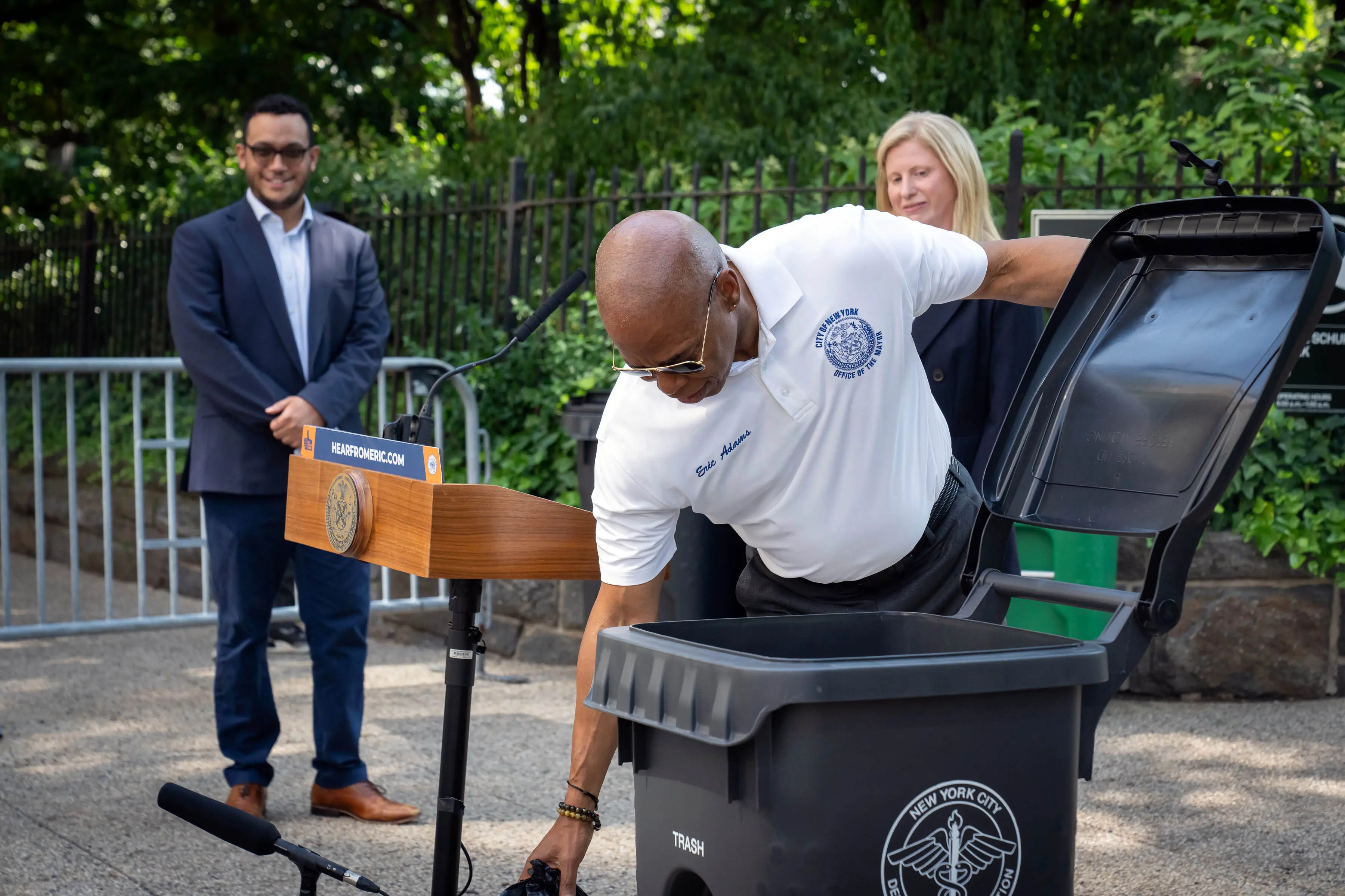 Major Eric Adams was swaggering with his wheelie bin. X/ NYCMayor