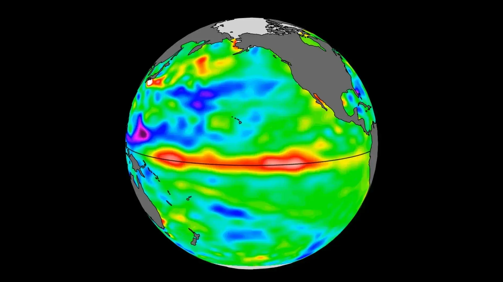 NASA have detected a wave of warm water in the Pacific. (NASA/JPL-Caltech)