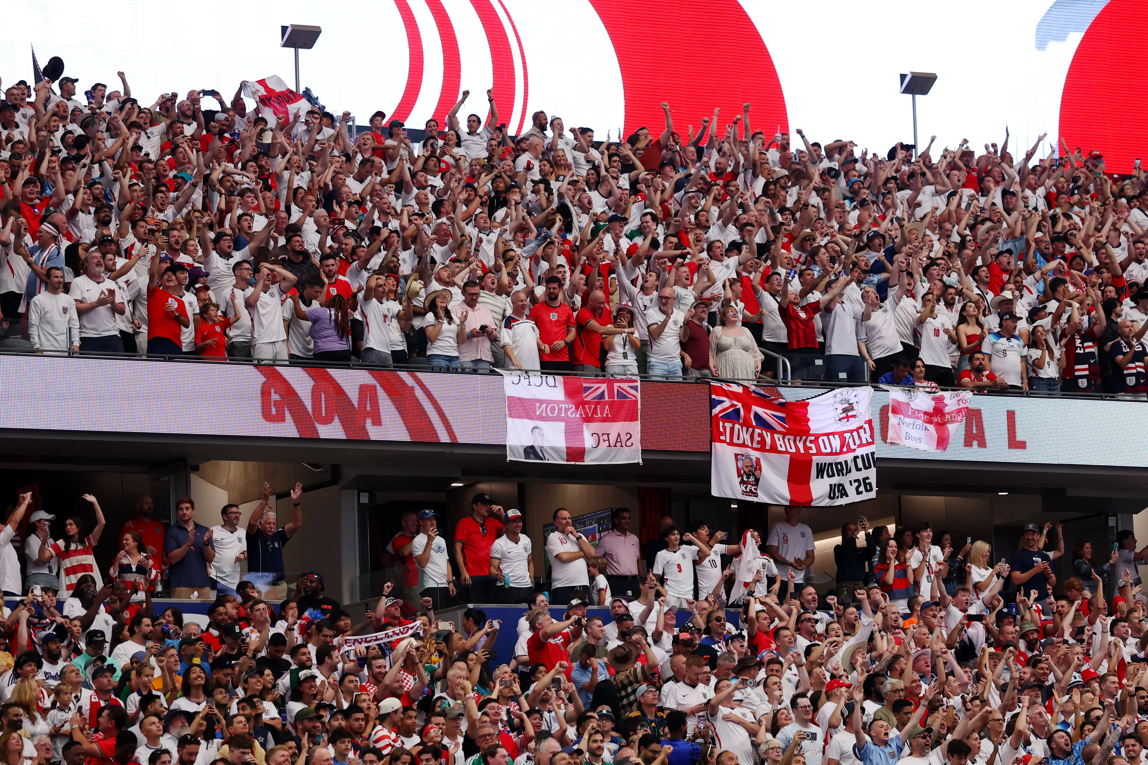 Although fans are cheering for the Three Lions, they are booing for the hydration breaks (Alex Pantling - FIFA/FIFA via Getty Images)