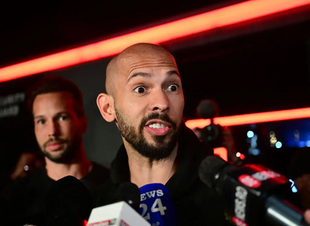 The Tate brothers (Daniel MIHAILESCU / AFP) (Photo by DANIEL MIHAILESCU/AFP via Getty Images)