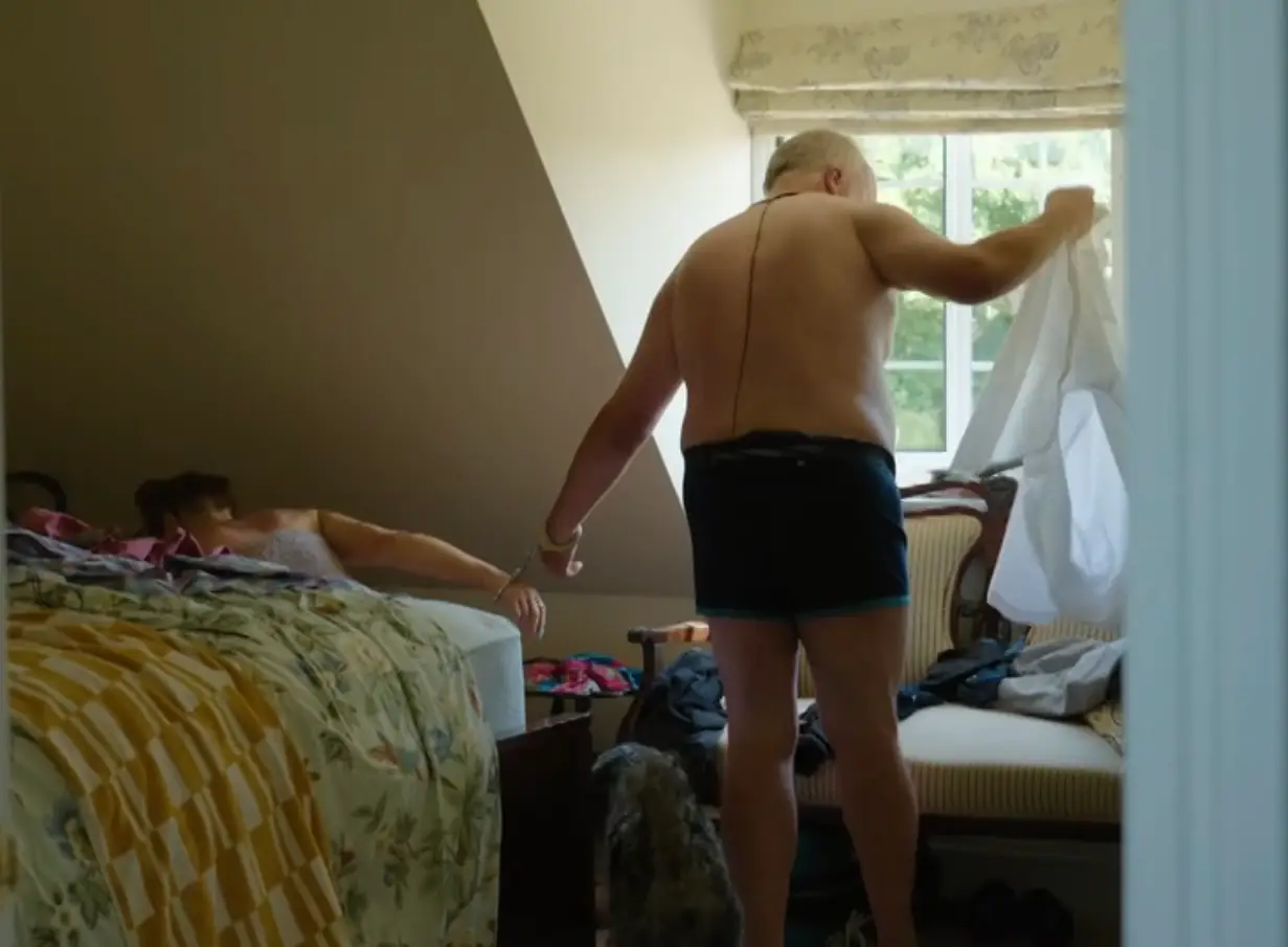 The pair were seen navigating daily tasks such as getting dressed while tethered together (Channel 4)