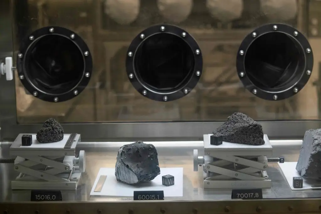 The Johnson Space Center is home to several lunar rock samples (MARK FELIX/AFP via Getty Images)