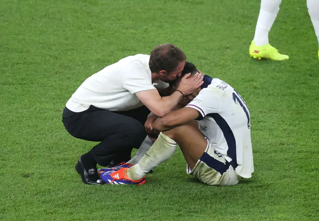 Gareth Southgate tried his best to console his players after last night's result. (Alex Grimm/Getty Images)