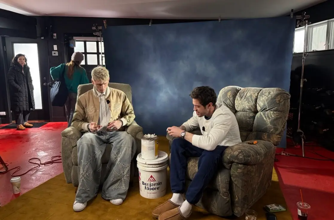 MGK was the first guest that the comedian invited onto his new Netflix podcast (X/@netflix)