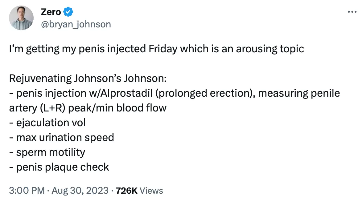 He's getting it injected today.