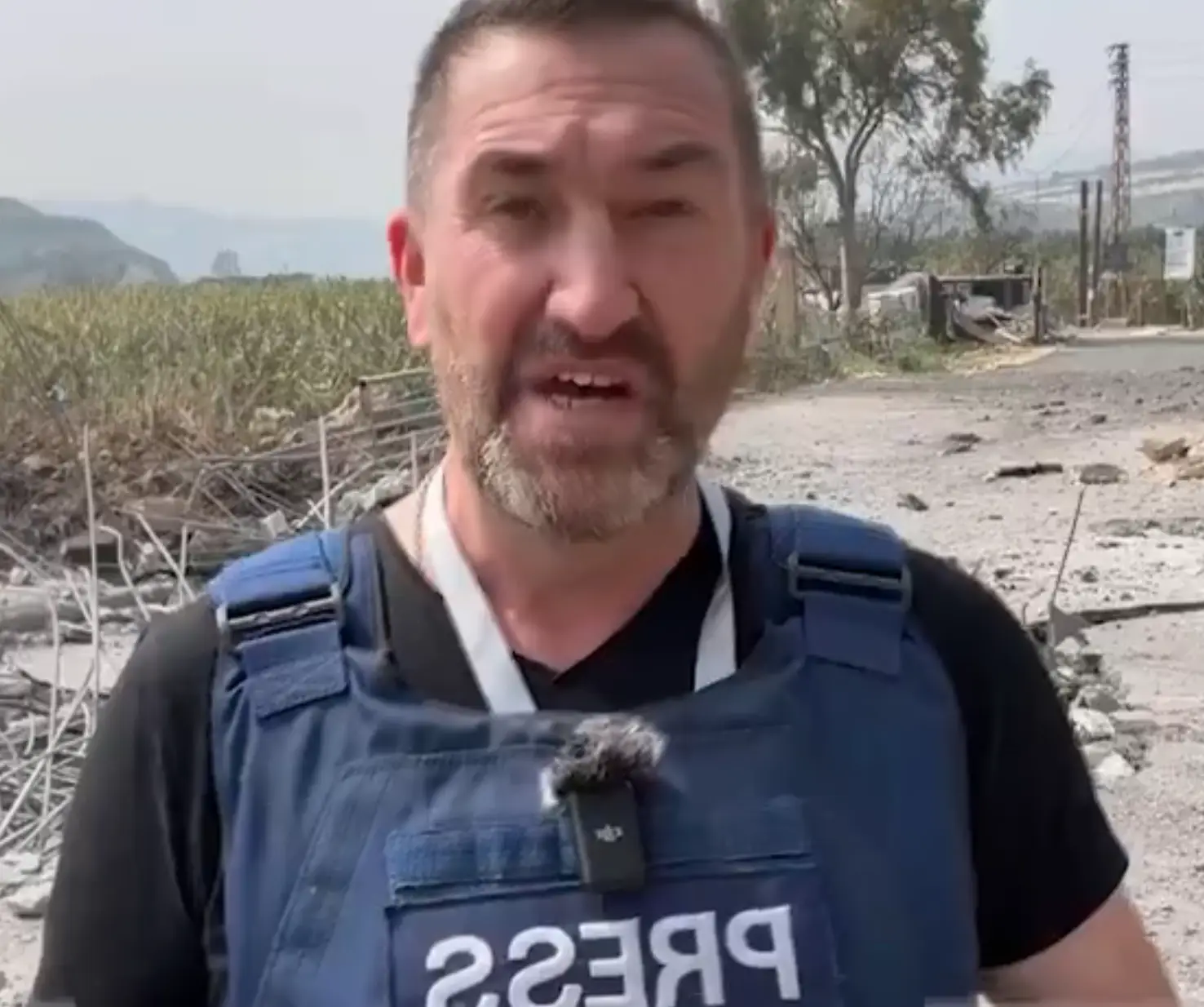 Steven Sweeney claimed the missile strike on his location was 'deliberate' as he accused Israel of targeting him (X)